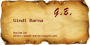 Gindl Barna névjegykártya